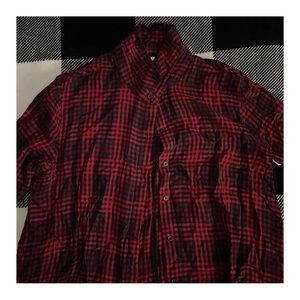 Red stripe flannel | long